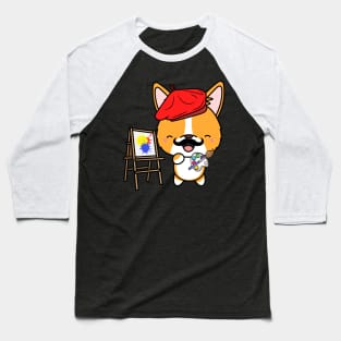 Funny corgi is a painter Baseball T-Shirt